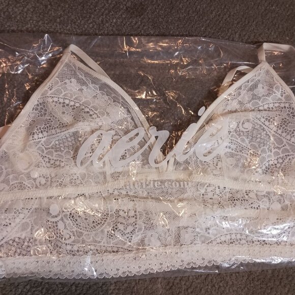 NEW Aerie Paisley Lace Longline‎ Bralette Ivory Size M - Picture 12 of 12